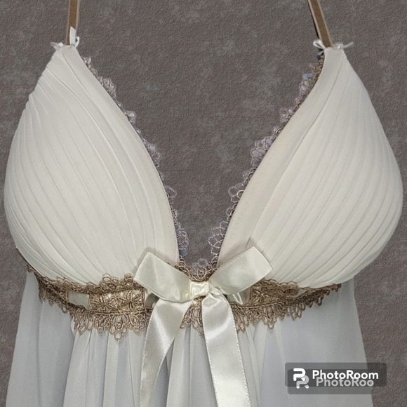 Linea Donatella Babydoll Juliet Lace-trim Chiffon Chemise Medium - Picture 5 of 6